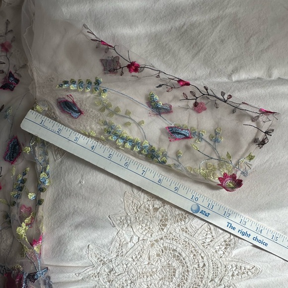 ❤️Free People Sheer Garden Party Dress, Embroidered, Medium - Picture 5 of 9